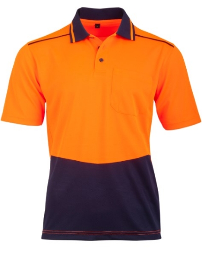 Picture of Winning Spirit Unisex Hi Vis Bamboo Charcoal SS Polo
